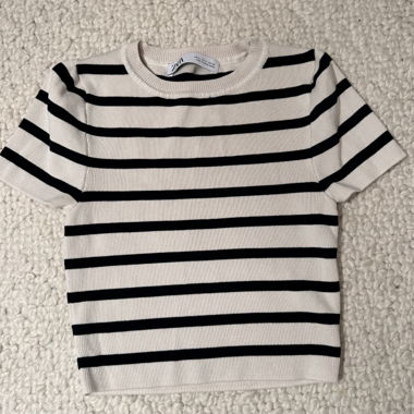 Zara Basic Top donna a righe Svizzera/Bianco