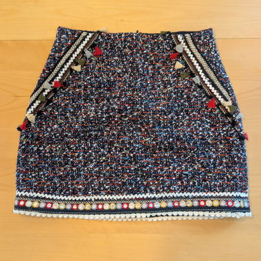 Gonna mini in tweed Zara Woman con nappine, taglia M