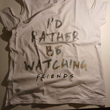 T-shirt blanc Friends à manches découpées