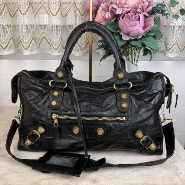 100% Original Balenciaga City Bag Schwarz Gr. L