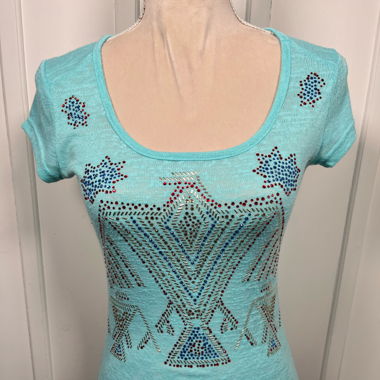 T-shirt turquoise avec brillant