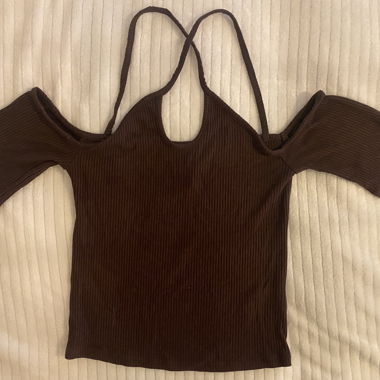 Crop top brun