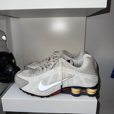 Nike Shox trainers in white and grey