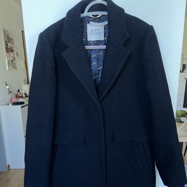 Cappotto da donna blu scuro, taglia S