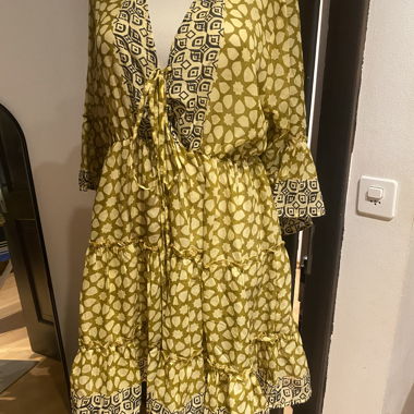 Olive green patterned dress