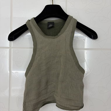 Urban Outfitters geripptes Crop Tank Top khaki