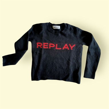 Black Wool Pullover from Replay