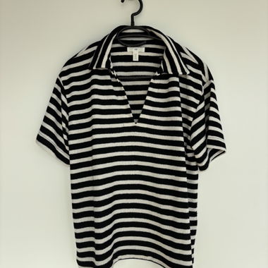 Polo a righe nero e bianco H&M