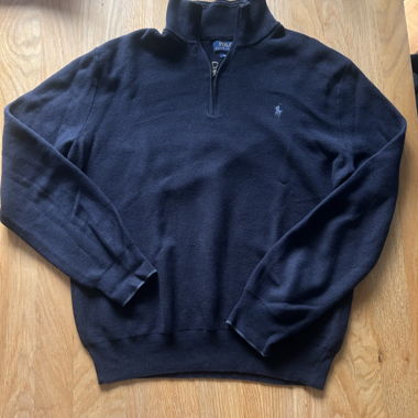 Quarter Zip Polo Ralph Lauren bleu marine