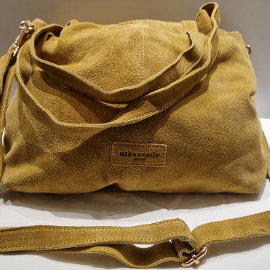 Borsa in camoscio / borsa a tracolla giallo chiaro