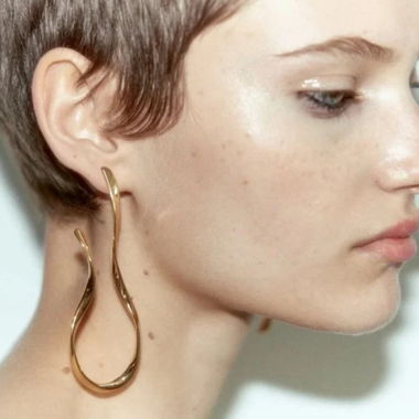 Geometric Special Gold Colored Earrings