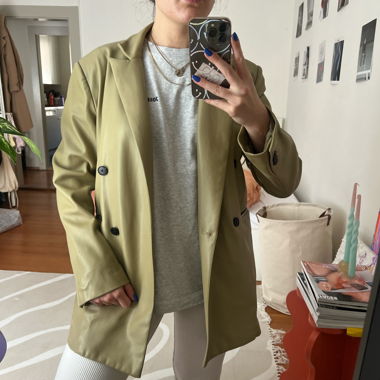 Mango fake leder blazer