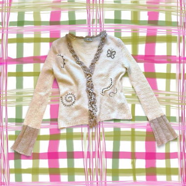 Cardigan de fée à volants et spirale Cream