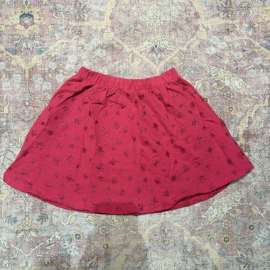 Red Glitter Star Y2K Skirt