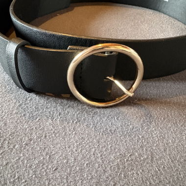 Black belt with silver buckle