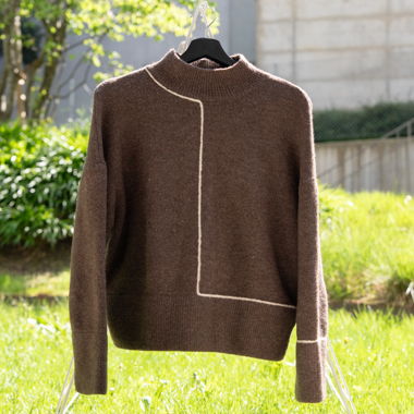 Pull en maille marron