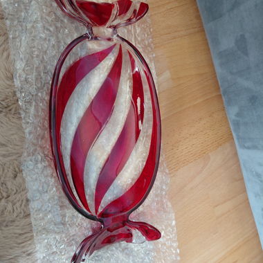 Rote Glas Servierplatte