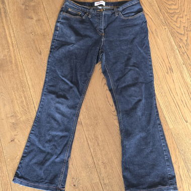 Flared dark denim jeans