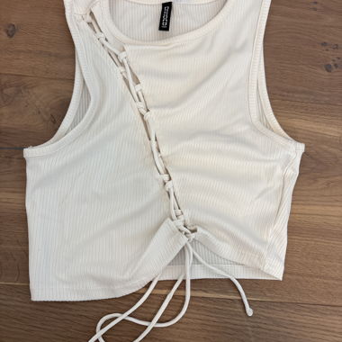 Crop top couleur crème, pour sortir, lacé