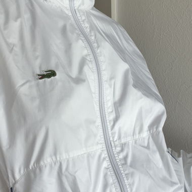 White Lacoste Windbreaker