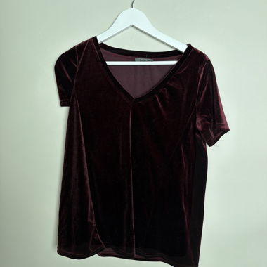 Top in velluto a maniche corte