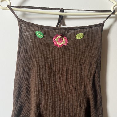 Brown neckholder top