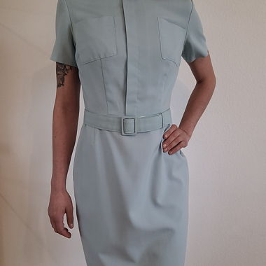 Robe Vintage bleu claire avec ceinture