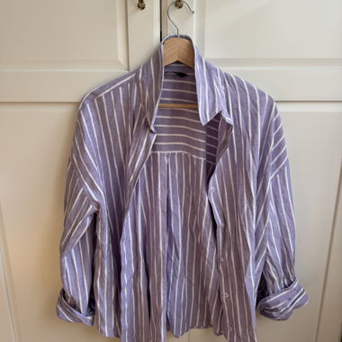 ZARA camicia a righe lilla/bianco