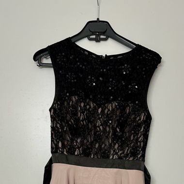 Cocktailkleid Spitze Gr.32 schwarz/rosa, 1x getr. 
