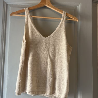 Beige Knit Tank Top