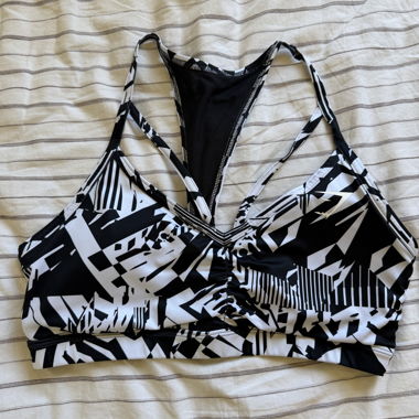 Reggiseno sportivo nero e bianco