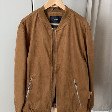 PULL&BEAR Suede-Look Bomber Jacket in Brown