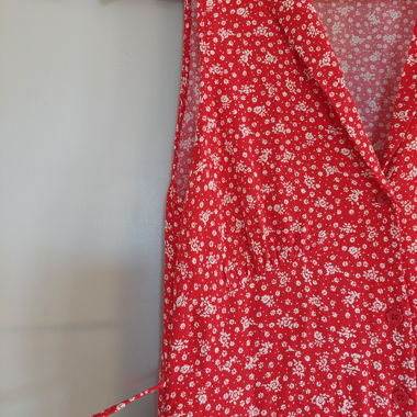 Abito maxi rosso a fiori