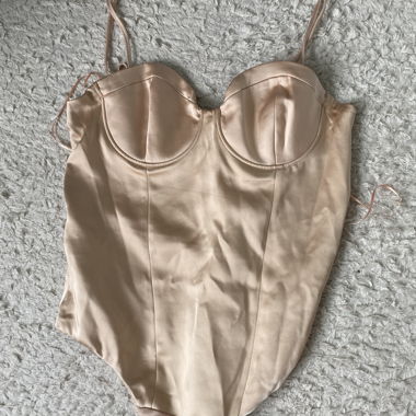 Tan and cream corset