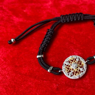 Stoff Armband mit Silber