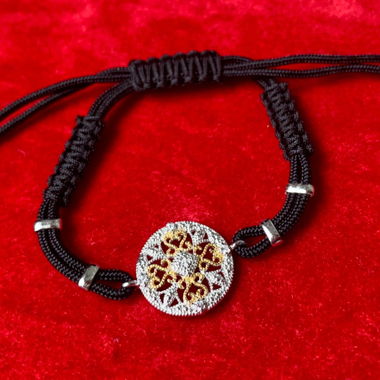 Stoff Armband mit Silber