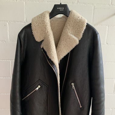 Sandro Lammfell-Biker-Jacke