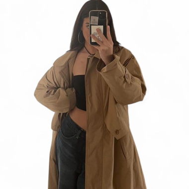 Beige trench coat