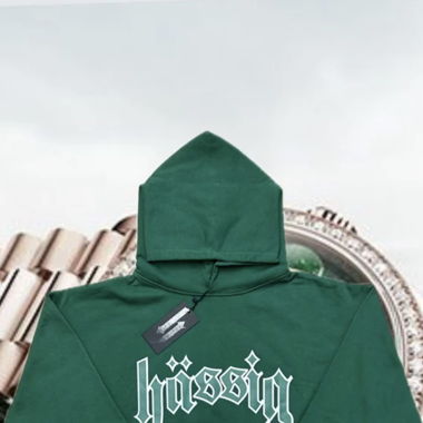 logo hoodie rolex green