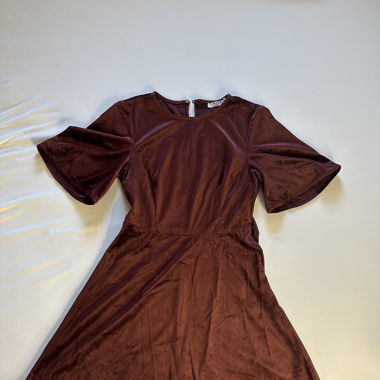 Burgundy velvet dress