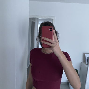 Top court H&M violet, taille S