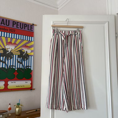 Zara striped wide-leg pants