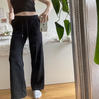Pantaloni jogging neri a gamba larga, H&M, XS