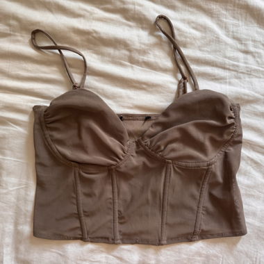 Brown bustier crop top
