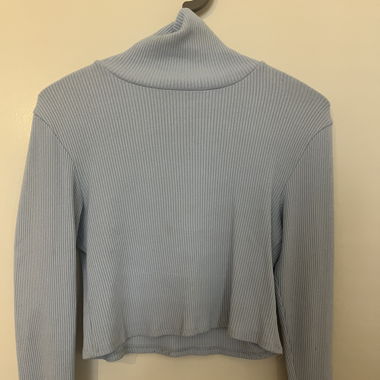 Coll rouler / crop top / bleu pastel