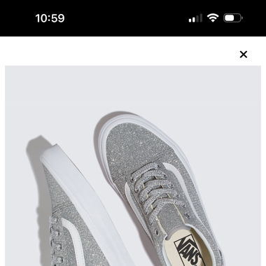 VANS Old Skool Lurex Silver & True White women