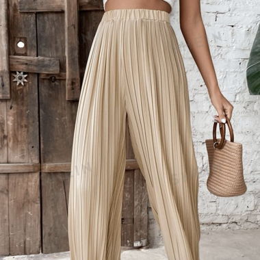Beige Hose mit weitem Bund