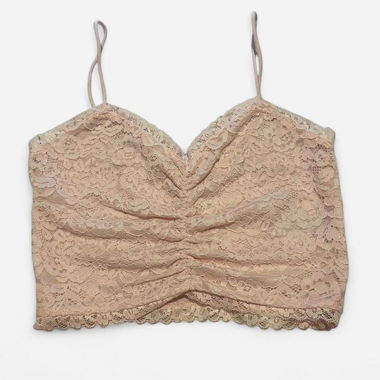 Top in pizzo rosa