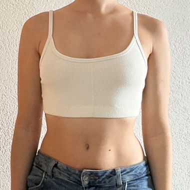 Crop top velouté crème