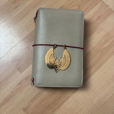 Pochette en cuir pour agenda etc